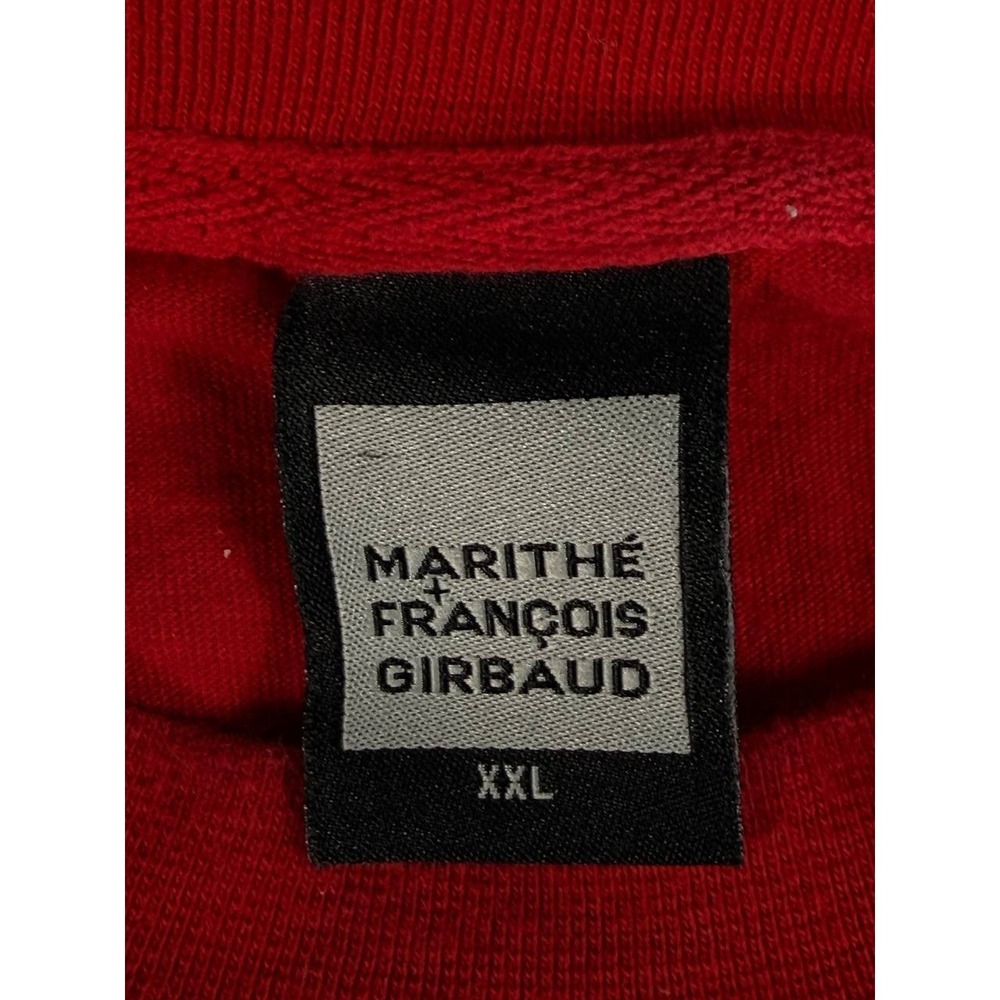Vintage Marithe Francois Girbaud XXL Red Distressed Logo Tee Y2K Hip Hop Skate - Picture 6 of 9